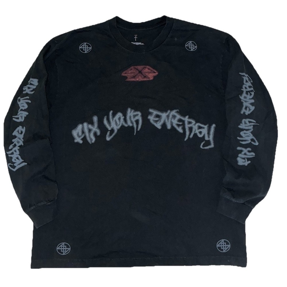 Travis Scott Long‎ Sleeve Shirt XL  4x4 Fix Your Energy NEW *spots